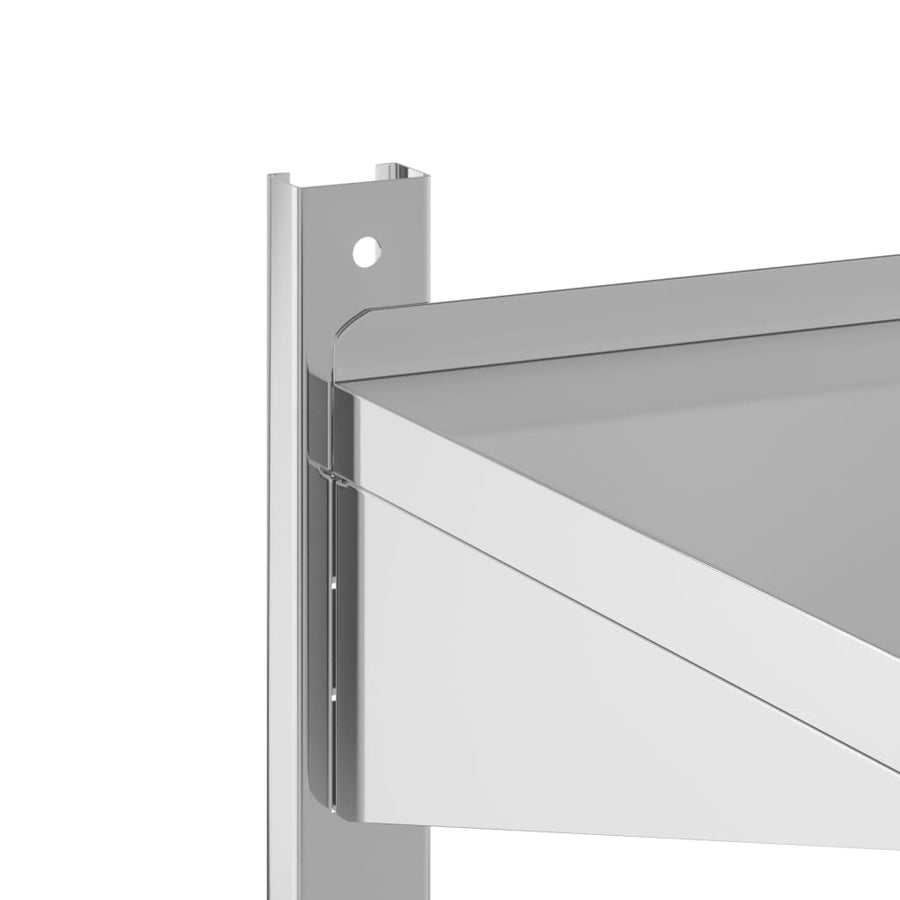 Wandschap 2-laags 75x40x60 cm roestvrijstaal zilverkleurig