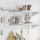 2-tier Wall Shelf 75x40x60 cm Stainless Steel Silver