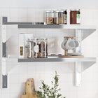 2-tier wall shelf 75x30x60 cm stainless steel silver-colored