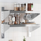 Wandschap 2-laags 50x30x60 cm roestvrijstaal