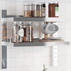 Wandschap 2-laags 50x23,5x60 cm roestvrijstaal zilver