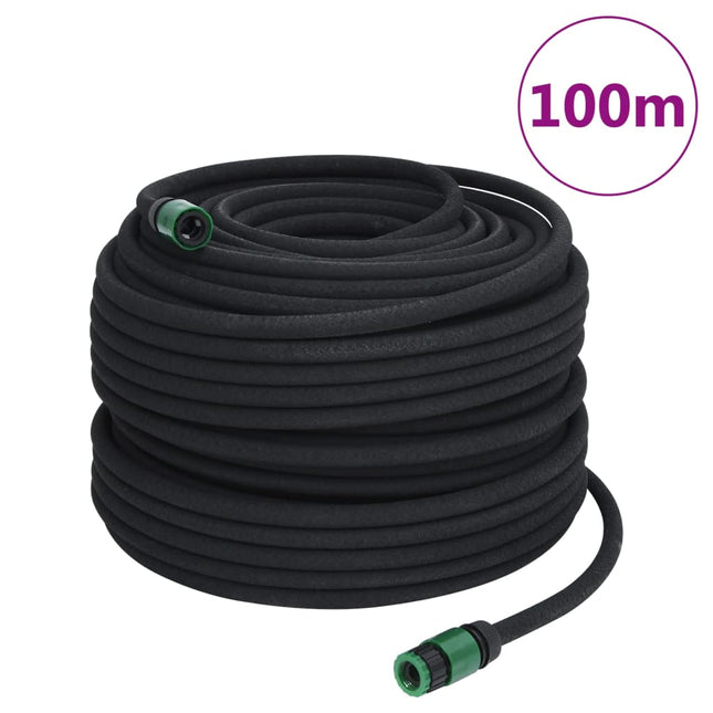 Druppelslang 0,6'' Rubber Zwart en groen 100 m met accessoires