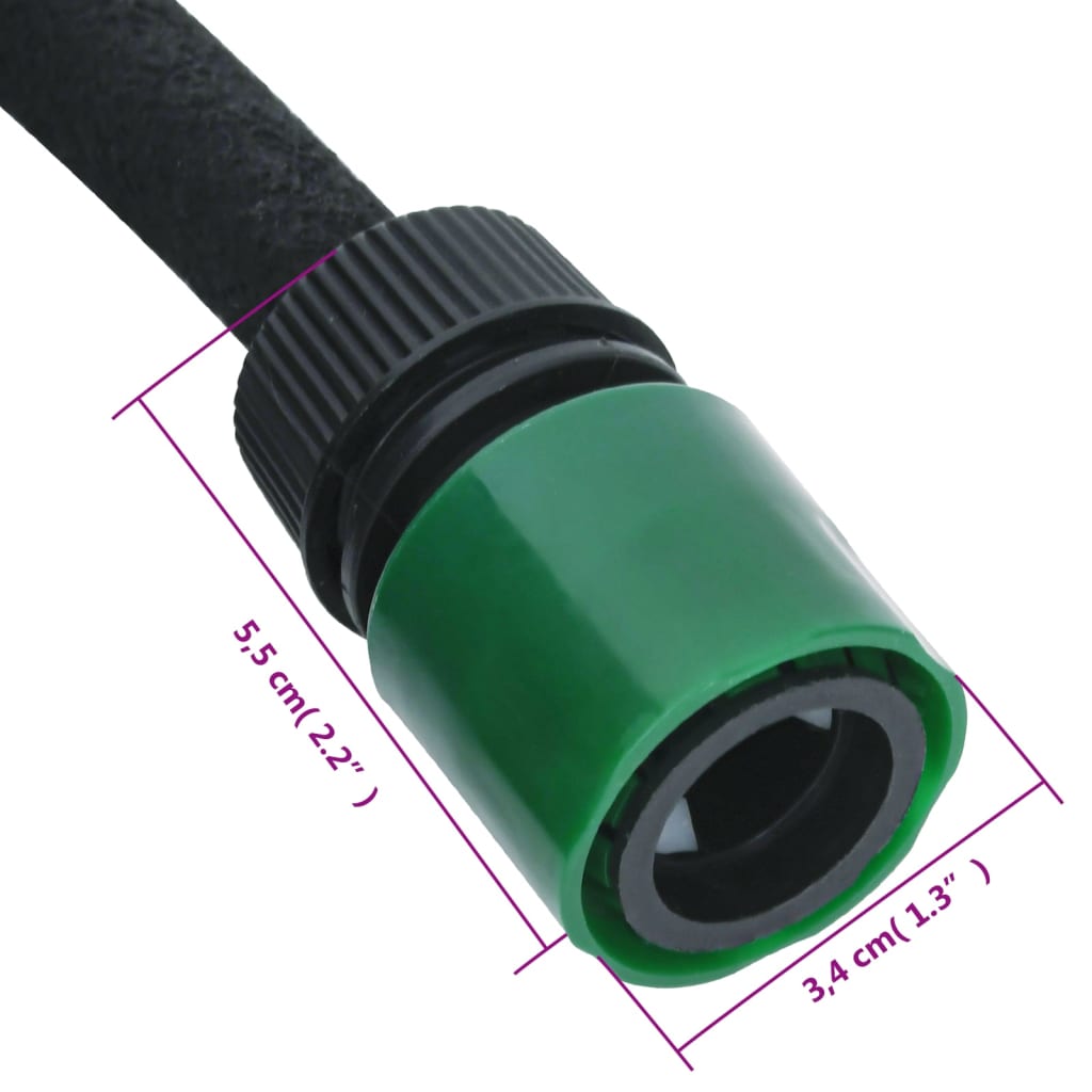 Druppelslang 0,6'' Rubber Zwart en groen 100 m zonder accessoires