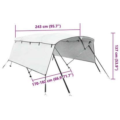 Biminitop 4 Bogen Met Zijwanden 1 243 x (170-182) x 137 cm Wit