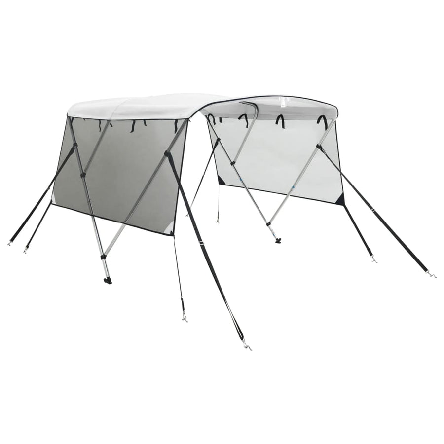Biminitop 3 Bogen Zijwanden Wit En Zwart 183 x (137-152) x 137 cm