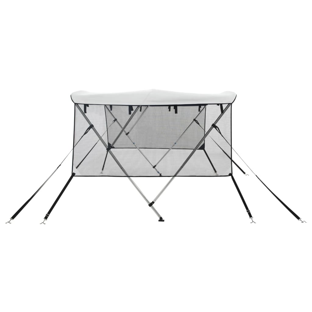 Biminitop 3 Bogen Zijwanden Wit En Zwart 183 x (137-152) x 137 cm