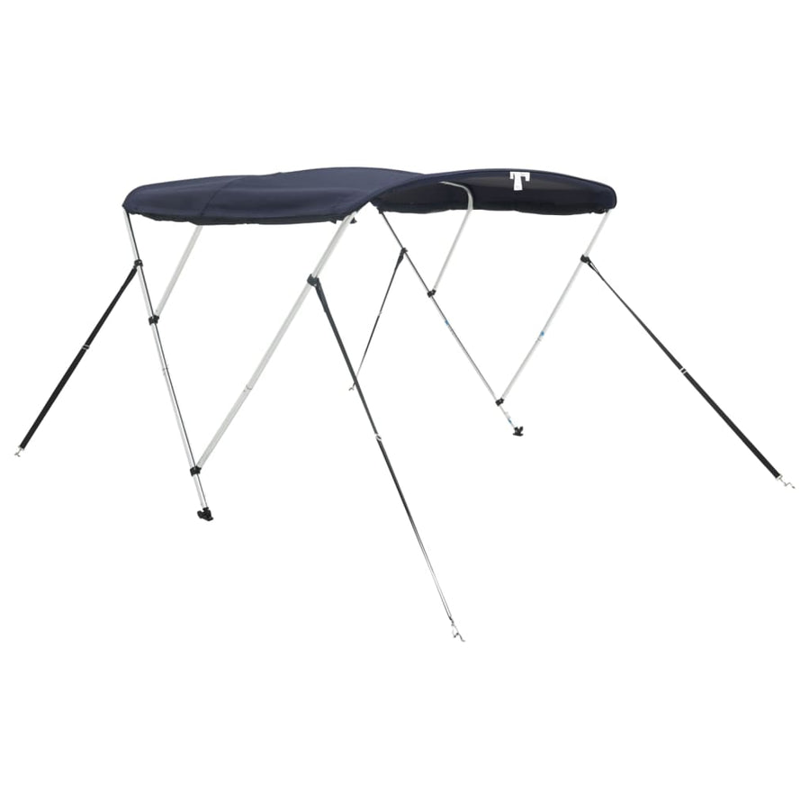 Biminitop 3 Bogen Met Mesh Zijwanden 183X(185-198)X137 Cm Blauw En Zwart
