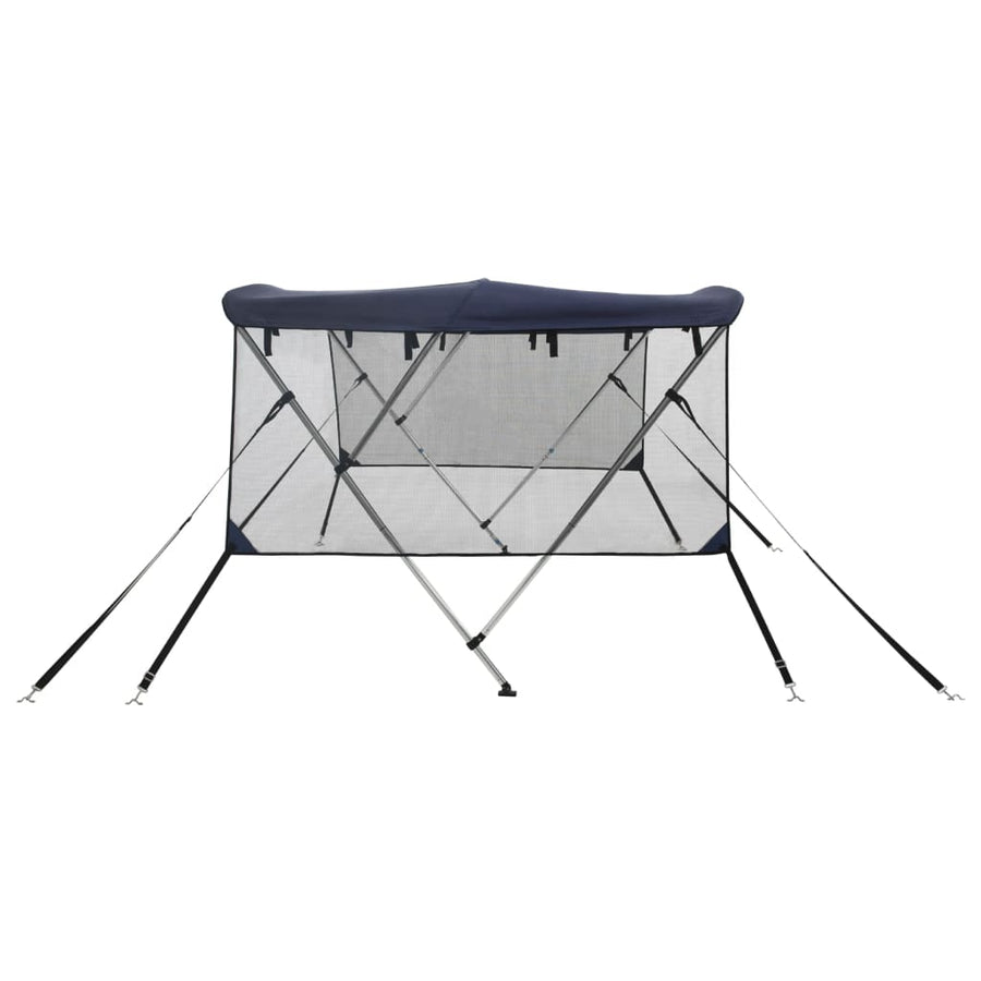 Biminitop 3 Bogen Met Mesh Zijwanden 183X(185-198)X137 Cm Blauw En Zwart