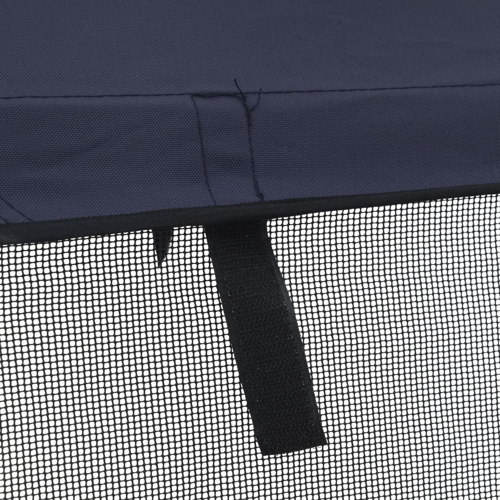Biminitop 3 Bogen Met Mesh Zijwanden 183X(185-198)X137 Cm Blauw En Zwart