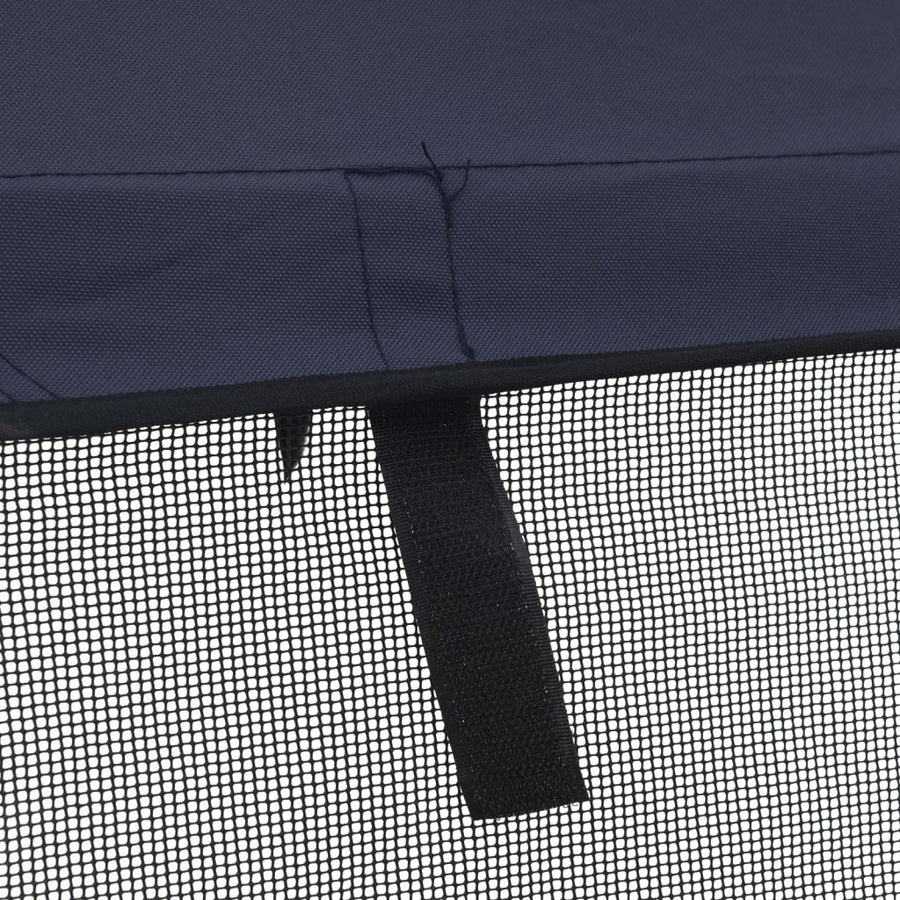 Biminitop 3 Bogen Met Mesh Zijwanden 183X(185-198)X137 Cm Blauw En Zwart