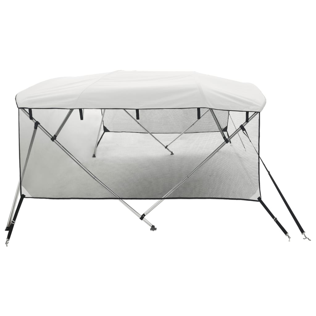 Biminitop 4 Bogen Zijwanden Wit 243 x (185-198) x 137 cm