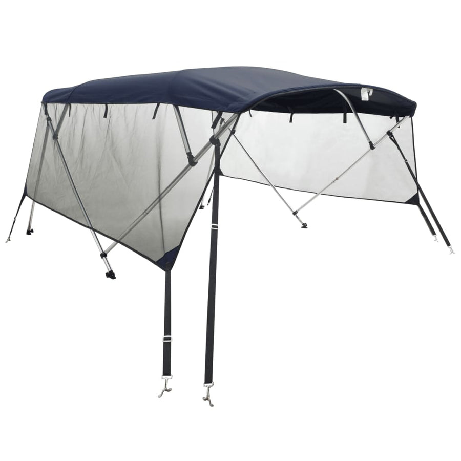 Biminitop 4 Bogen Zijwanden Blauw 243 x (230-244) x 137 cm