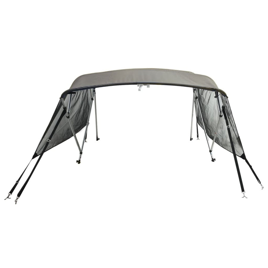 Biminitop 4 Bogen Met Mesh Zijwanden 243X(185-198)X137 Cm Antracietgrijs