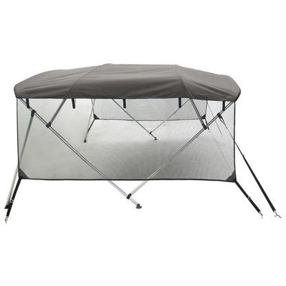 Biminitop 4 Bogen Met Mesh Zijwanden 243X(185-198)X137 Cm Antracietgrijs