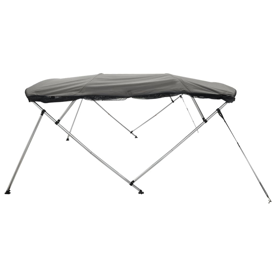 Biminitop 4 Bogen Met Mesh Zijwanden 243X(185-198)X137 Cm Antracietgrijs
