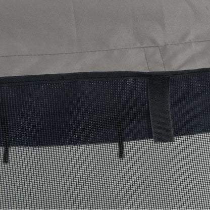 Biminitop 4 Bogen Met Mesh Zijwanden 243X(185-198)X137 Cm Antracietgrijs