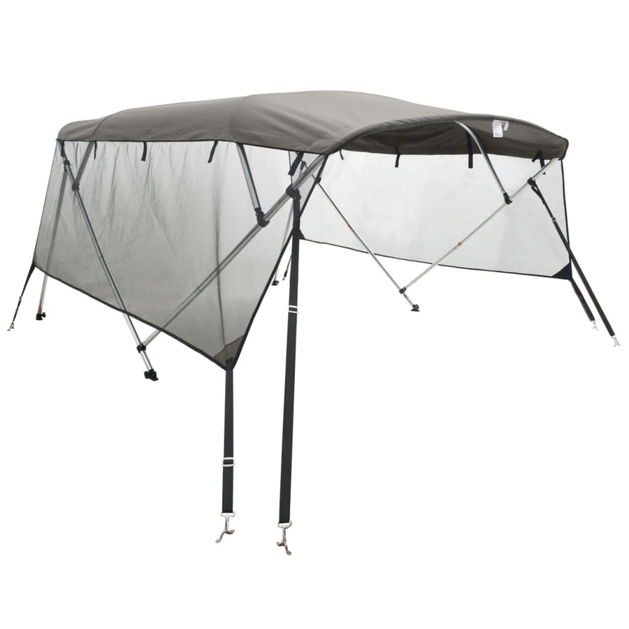 Biminitop 4 Bogen Met Mesh Zijwanden 243X(230-244)X137 Cm Antracietgrijs