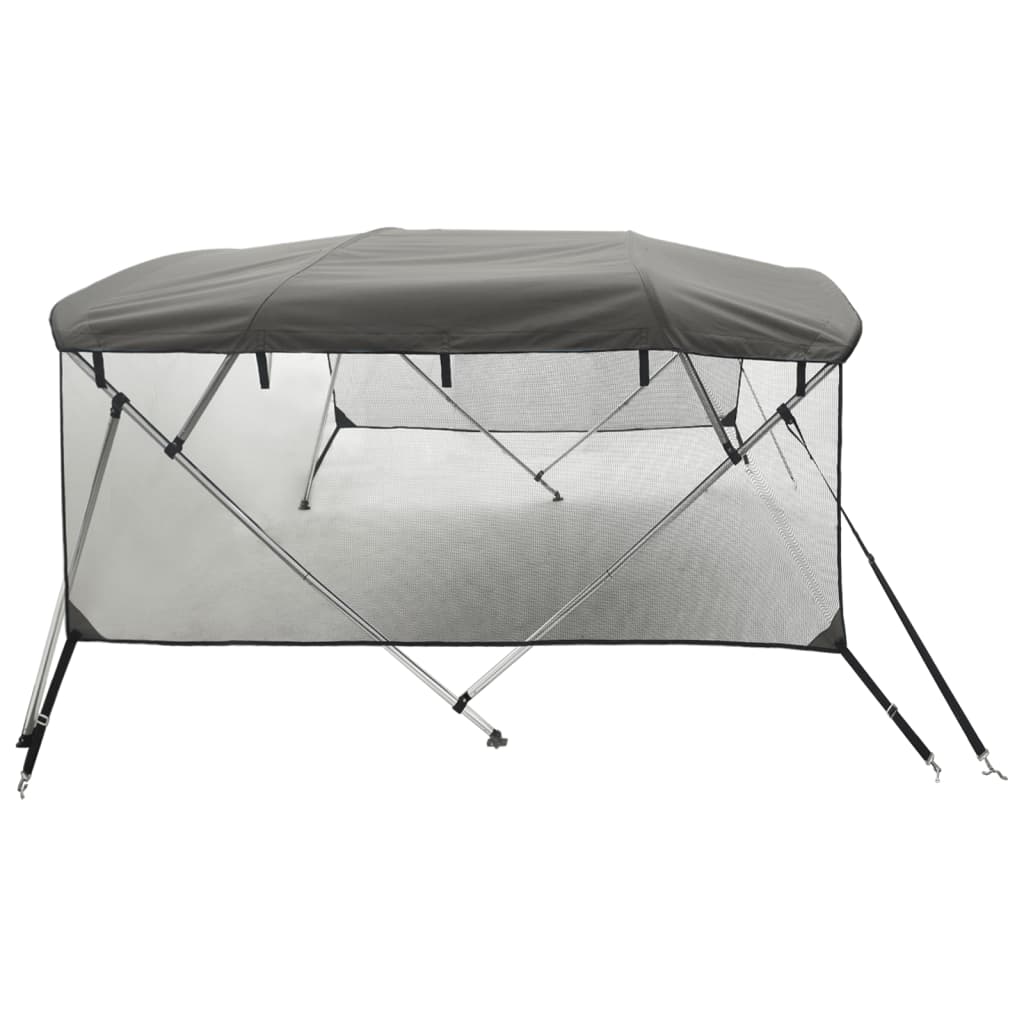 Biminitop 4 Bogen Met Mesh Zijwanden 243X(230-244)X137 Cm Antracietgrijs
