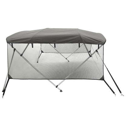 Biminitop 4 Bogen Met Mesh Zijwanden 243X(230-244)X137 Cm Antracietgrijs