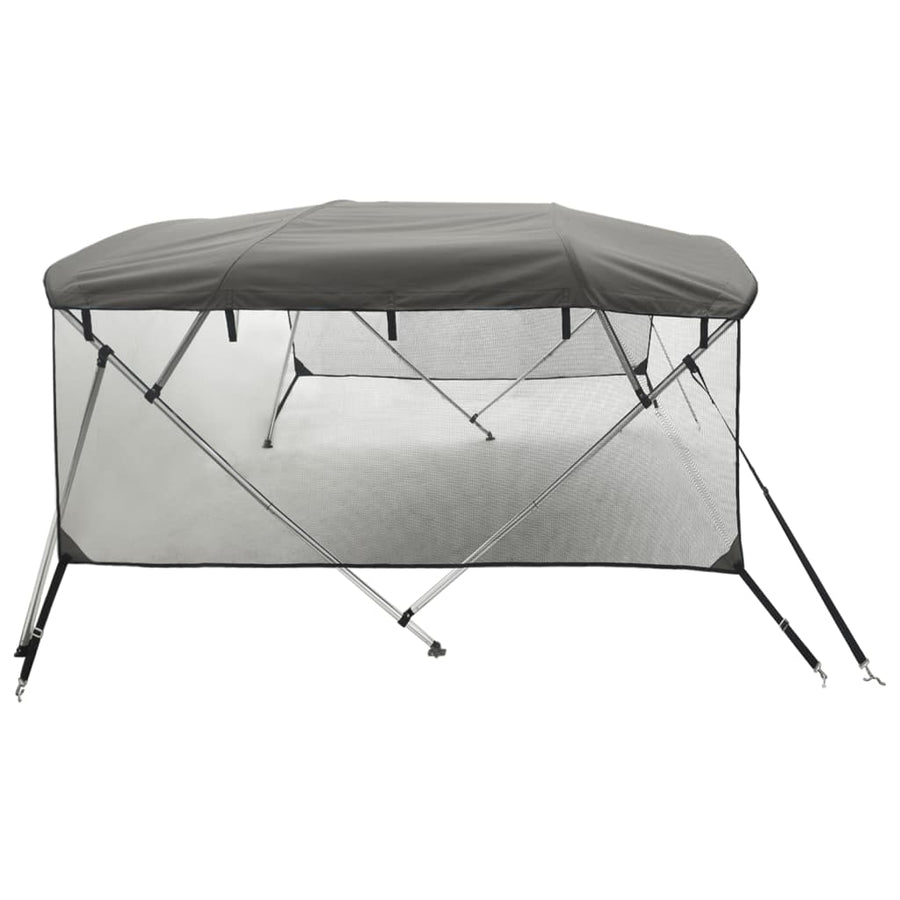 Biminitop 4 Bogen Met Mesh Zijwanden 243X(230-244)X137 Cm Antracietgrijs