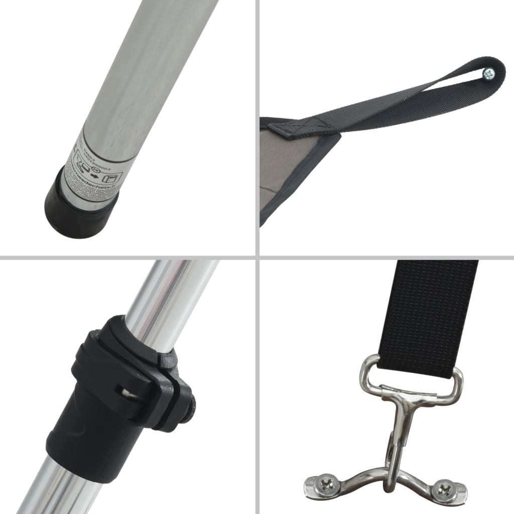 Schaduwdoek T-top 170x170x(113-182,5) cm antracietgrijs