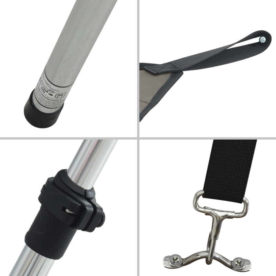 Schaduwdoek T-top 170x170x(113-182,5) cm antracietgrijs