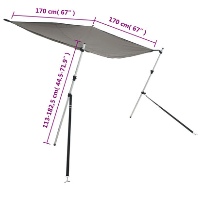 Schaduwdoek T-top 170x170x(113-182,5) cm antracietgrijs