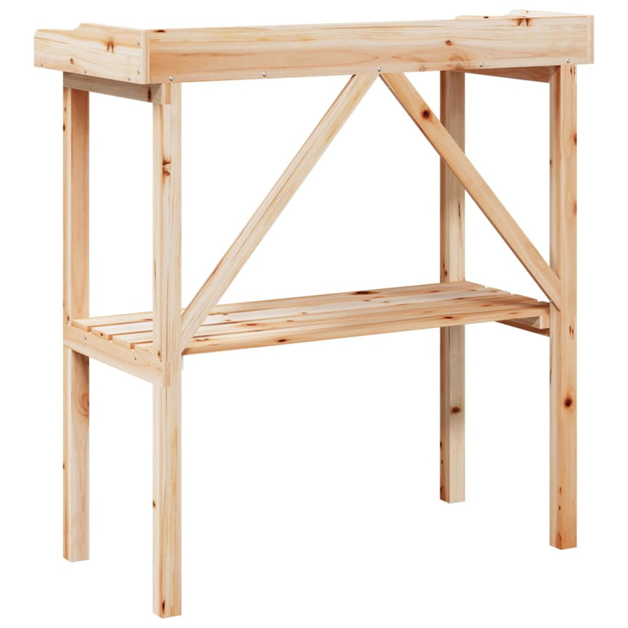 Plantentafel Met Schap 78X38X82,5 Cm Massief Vurenhout Naturel