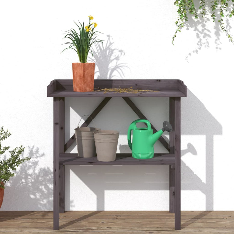 Plantentafel Met Schap 78X38X82,5 Cm Vurenhout Grijs