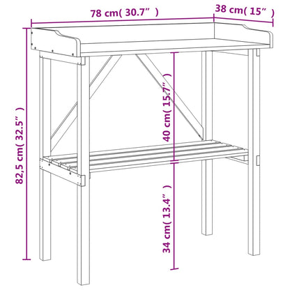 Plantentafel Met Schap 78X38X82,5 Cm Vurenhout Grijs
