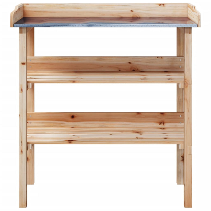 Plantentafel Met Schappen 78X38X82,5 Cm Massief Vurenhout Naturel