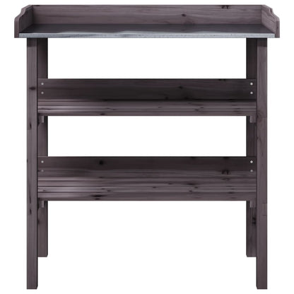 Plantentafel Met Schappen 78X38X82,5 Cm Vurenhout Grijs