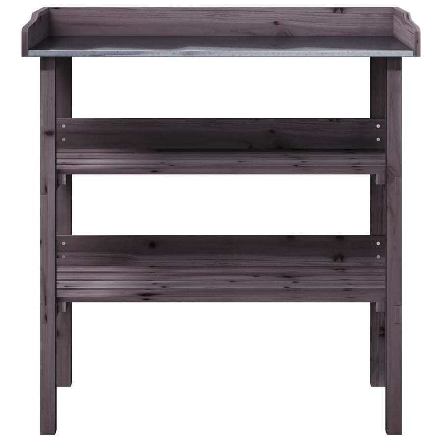 Plantentafel Met Schappen 78X38X82,5 Cm Vurenhout Grijs
