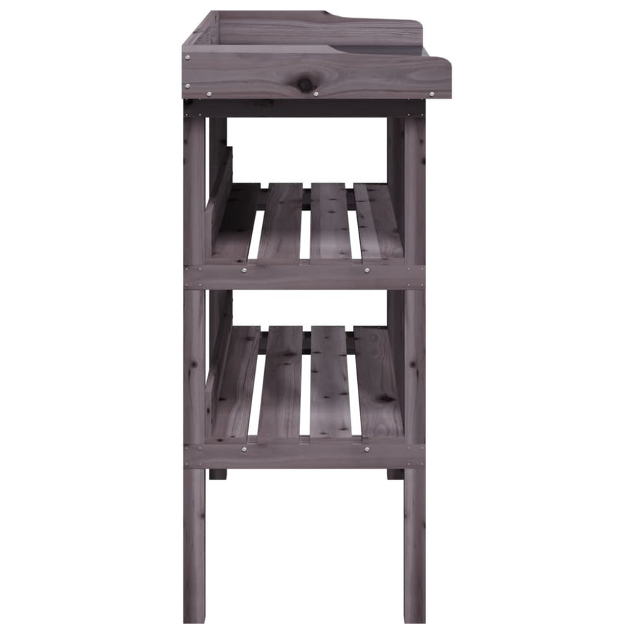 Plantentafel Met Schappen 78X38X82,5 Cm Vurenhout Grijs