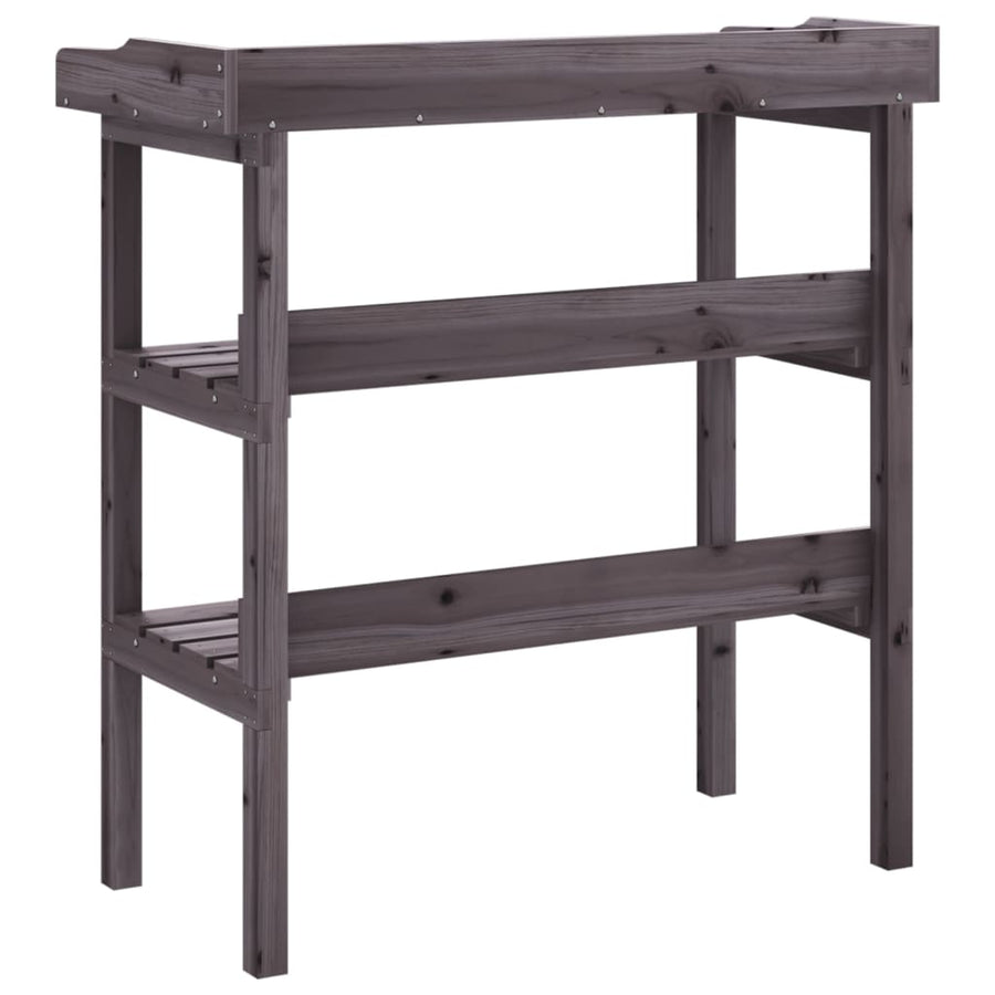 Plantentafel Met Schappen 78X38X82,5 Cm Vurenhout Grijs