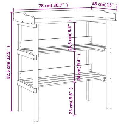 Plantentafel Met Schappen 78X38X82,5 Cm Vurenhout Grijs