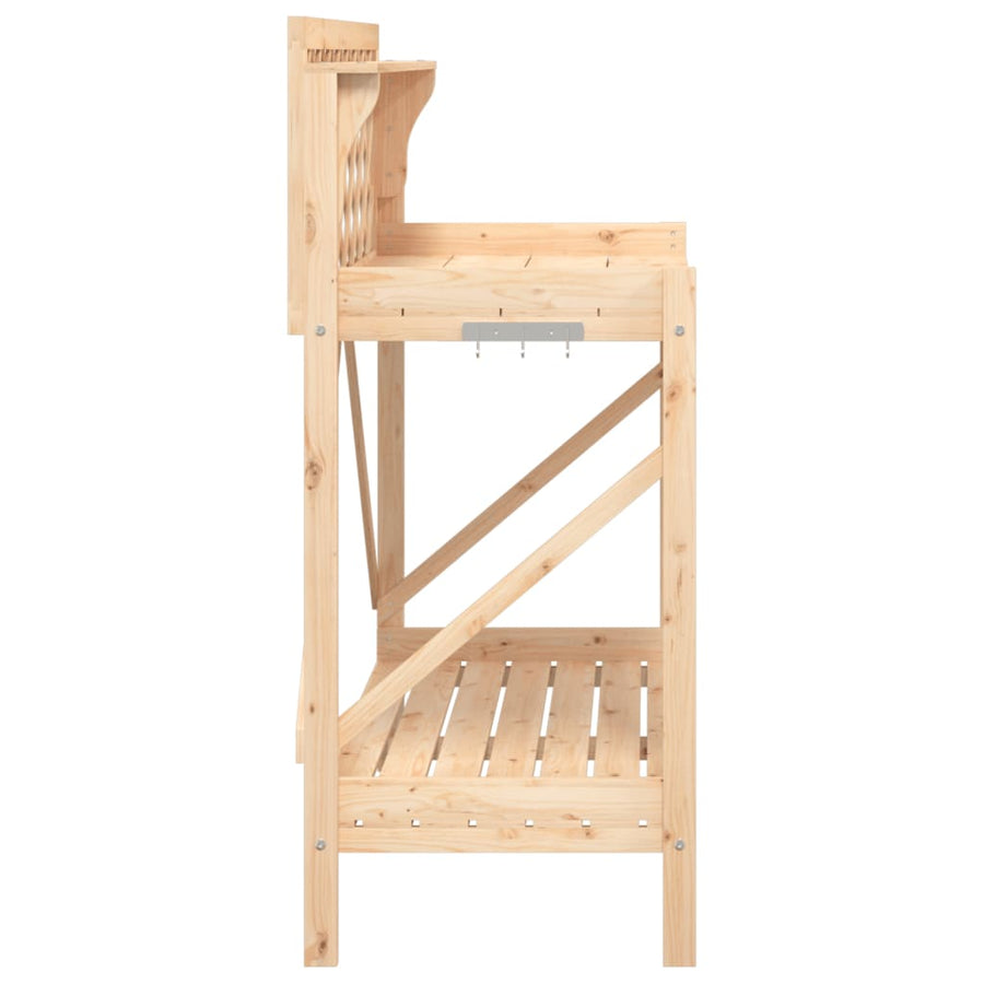 Oppottafel met latwerk massief vurenhout Naturel