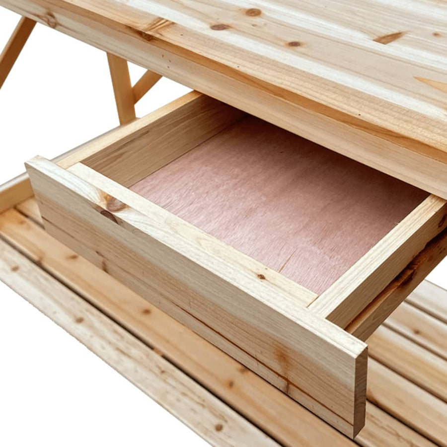 Oppottafel met latwerk massief vurenhout Naturel