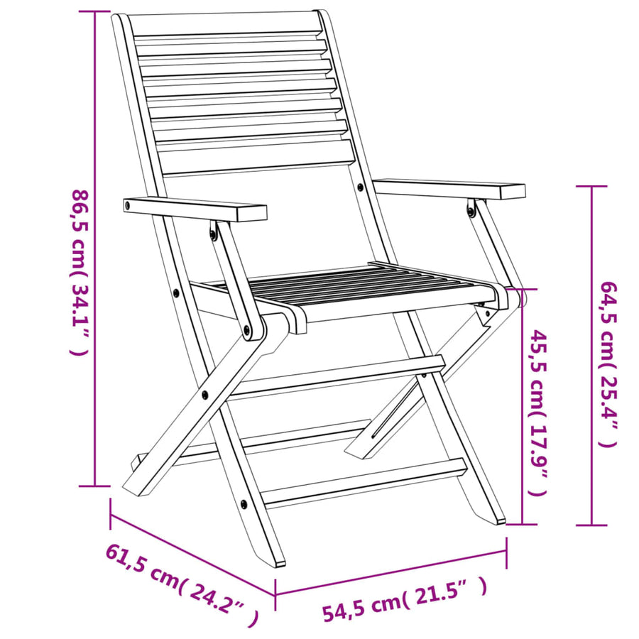 Tuinstoelen 6 st inklapbaar 54,5x61,5x86,5 cm acaciahout
