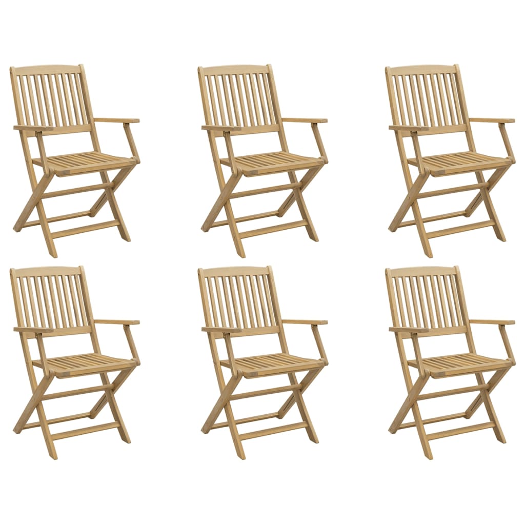 Tuinstoelen 6 st inklapbaar 54,5x58x90 cm massief acaciahout