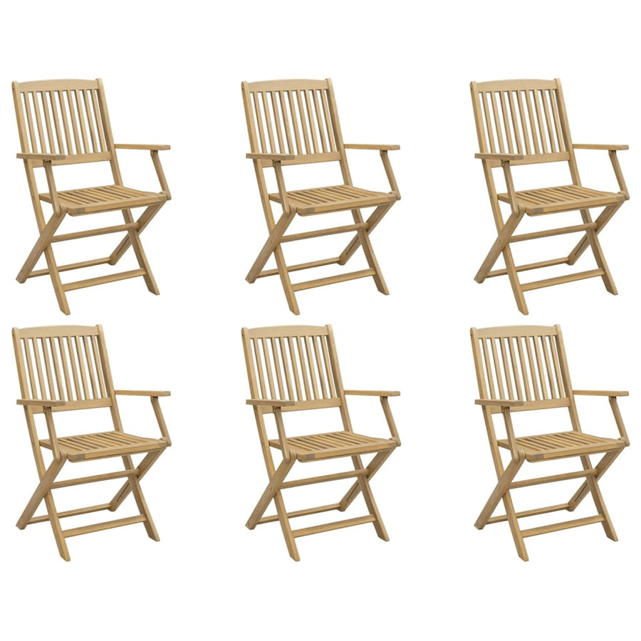 Tuinstoelen 6 st inklapbaar 54,5x58x90 cm massief acaciahout