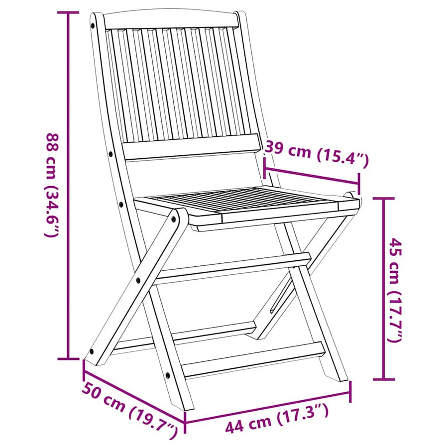 Tuinstoelen Inklapbaar 48,5X57X90 Cm Massief Acaciahout 8