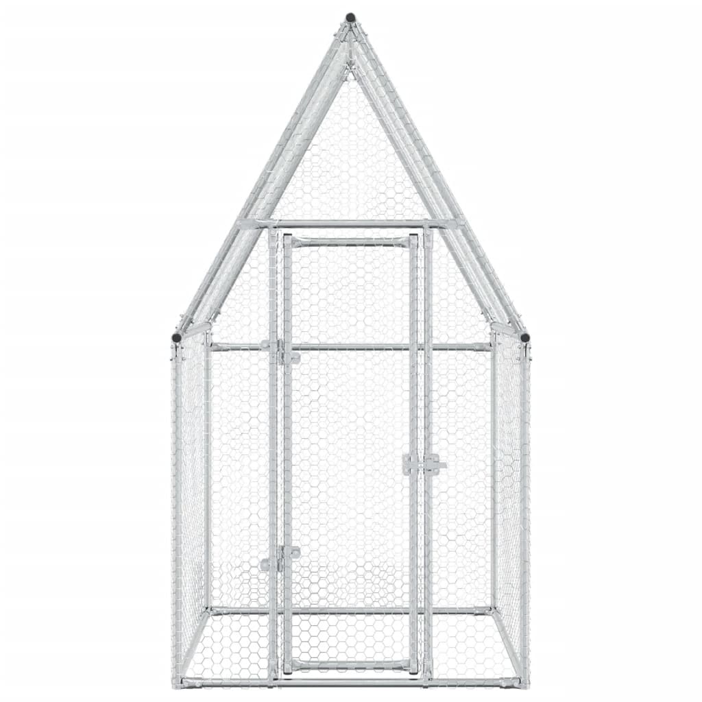 Kippenhok 100X100X190 Cm Gegalvaniseerd Staal Zilverkleurig
