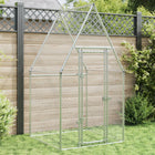 Chicken coop 100x100x190 cm galvanized steel silver-coloured