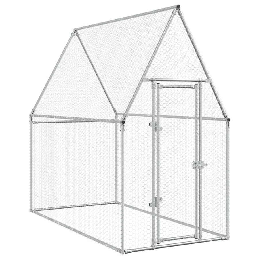 Kippenhok 200X100X190 Cm Gegalvaniseerd Staal Zilverkleurig