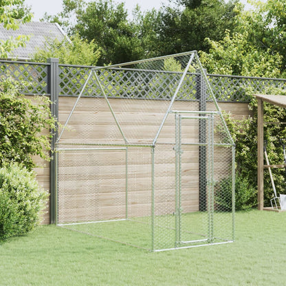 Kippenhok 200X100X190 Cm Gegalvaniseerd Staal Zilverkleurig