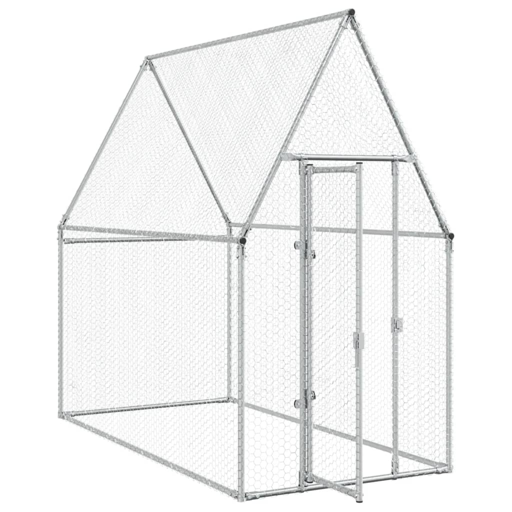 Kippenhok 200X100X190 Cm Gegalvaniseerd Staal Zilverkleurig