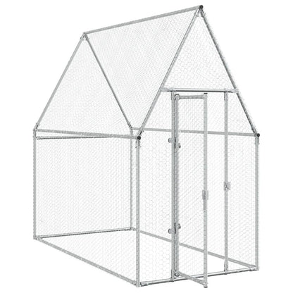Kippenhok 200X100X190 Cm Gegalvaniseerd Staal Zilverkleurig