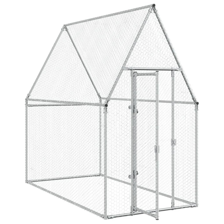 Kippenhok 200X100X190 Cm Gegalvaniseerd Staal Zilverkleurig