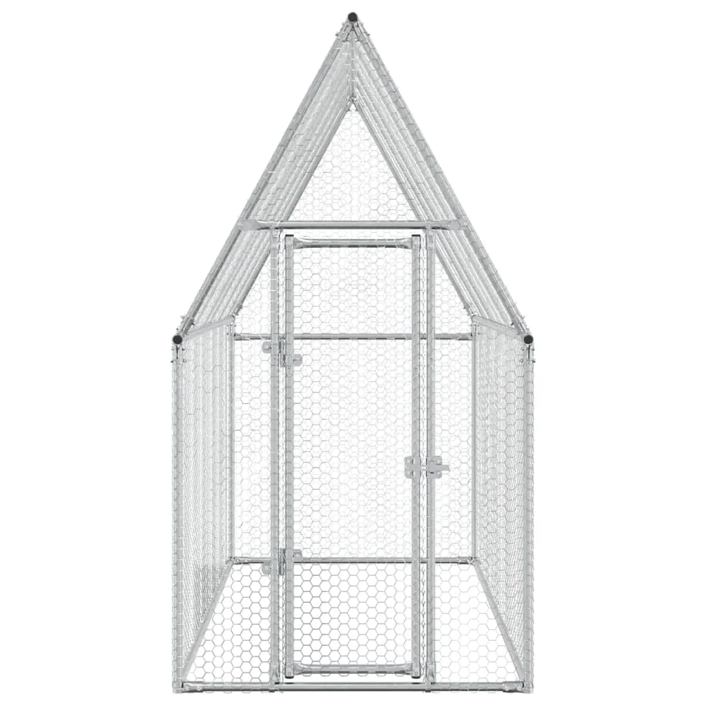 Kippenhok 200X100X190 Cm Gegalvaniseerd Staal Zilverkleurig